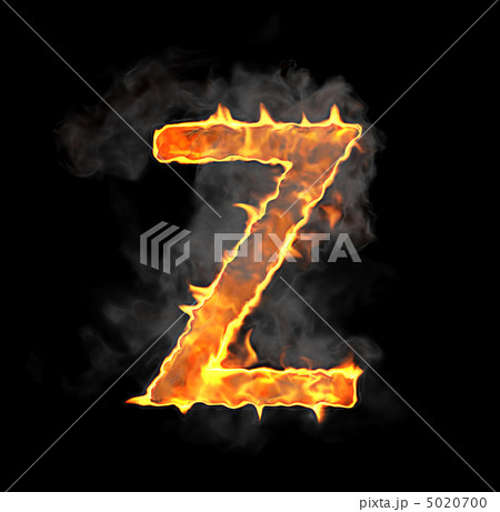 Burning and flame font Z letter 5020700