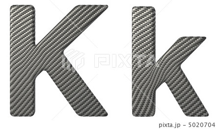 Carbon fiber font K lowercase and capital letters 5020704
