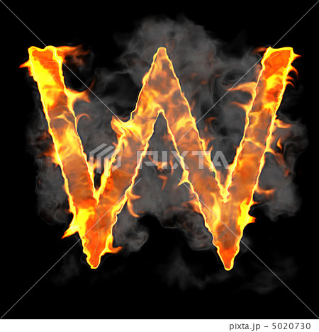 Burning and flame font W letter Burning and flame font W letter 5020730