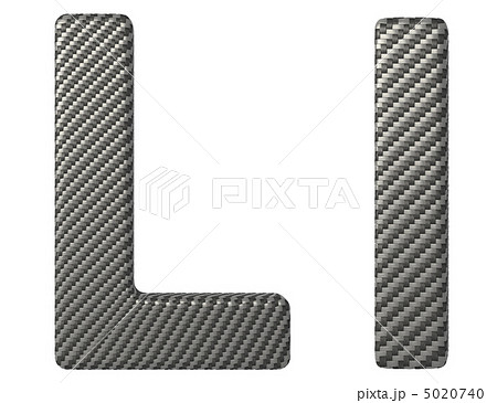 Carbon fiber font L lowercase and capital letters 5020740