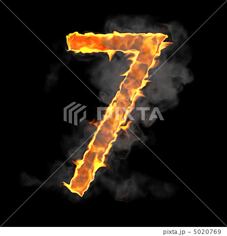 Burning and flame font 7 numeral 5020769