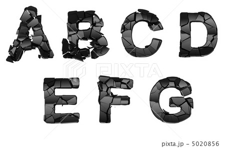 Broken A-G font letters Broken A-G font letters 5020856