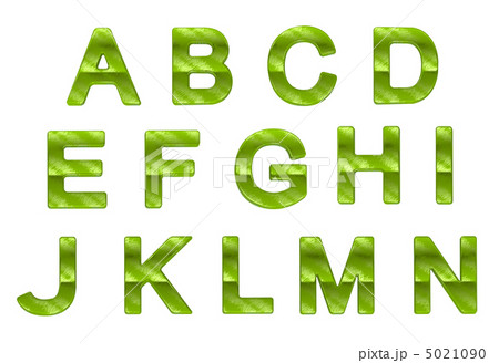 Green ecofriendly A-N letters with grass pattern 5021090