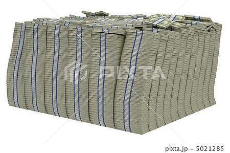 Large bundle of US dollars isolated 5021285