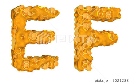 Honey font E and F letters isolated 5021288