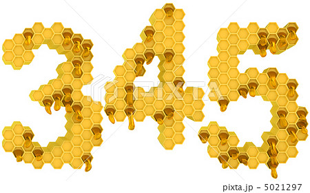 Honey font 3 4 and 5 numerals isolated Honey font 3 4 and 5 numerals isolated 5021297