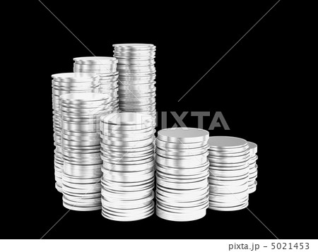 Growth: silver coins stacks spiral shape 5021453