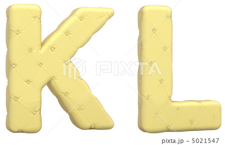 Luxury soft leather font K L letters isolated 5021547
