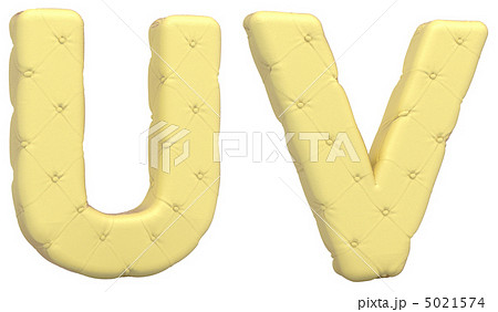 Luxury soft leather font U V letters 5021574