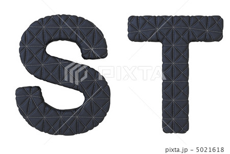 Luxury black stitched leather font S T letters 5021618
