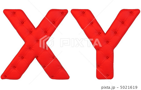 Luxury red leather font X Y letters 5021619