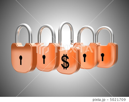 Padlocks concept: US dollar currency safety 5021709