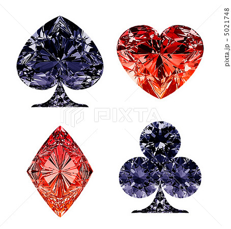 Red and dark blue diamond shaped card suits Red and dark blue diamond shaped card suits 5021748