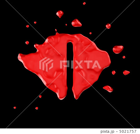 Red blot I letter over black background Red blot I letter over black background 5021757