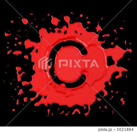 Red blot C letter over black background 5021864