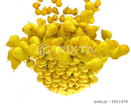 Ripe fruits: yellow pears flow isolated 5021978