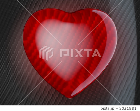 Red heart shape on carbon fiber 5021981