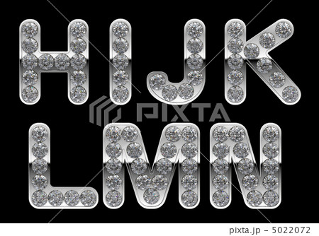 Silver H, I, J, K, L, M, N, letters incrusted with diamonds 5022072