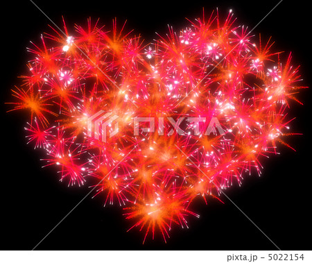 Valentines Day red Fireworks heart shape Valentines Day red Fireworks heart shape 5022154