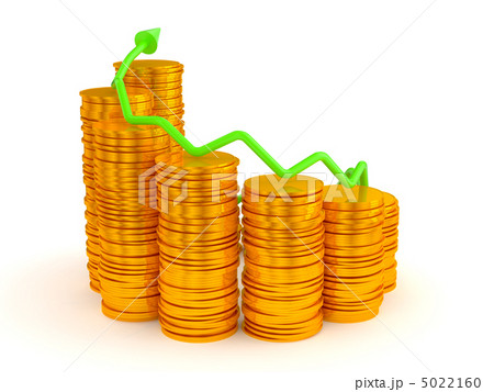 Wealth and growth: green graph over golden coins stacks Wealth and growth: green graph over golden coins stacks 5022160