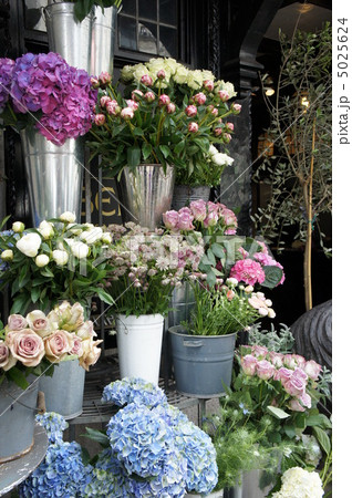イギリスの花屋さんの写真素材