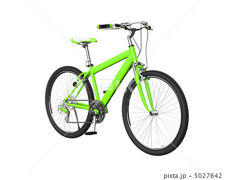 マウンテンバイク グリーンのイラスト素材