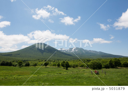 八甲田山　青森県　七戸町　草原　初夏　空 5031879