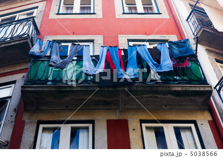 Jeans dried on a balcony Jeans dried on a balcony 5038566
