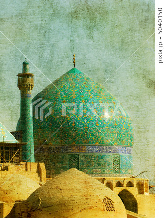 vintage image of imam mosque, isfahan, iran 5040150