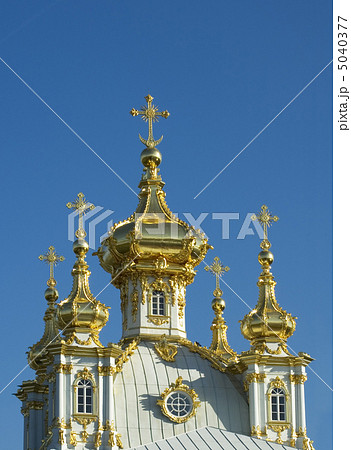 Golden cupolas of russian church 5040377