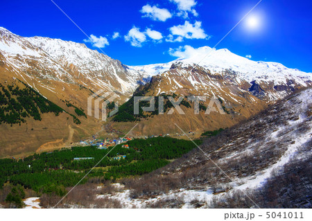 Beautiful view of mountains in the Elbrus area. Land View. 5041011