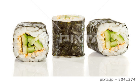 Sushi Roll (Kappa maki roll) on a white background Sushi Roll (Kappa maki roll) on a white background 5041274