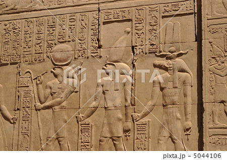 古代エジプトの壁画の写真素材