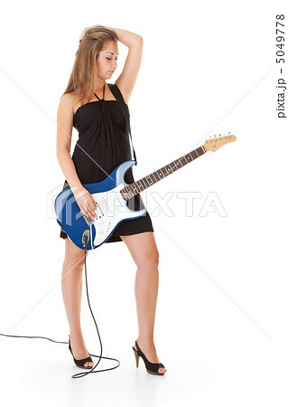 cute blonde girl with guitar cute blonde girl with guitar 5049778