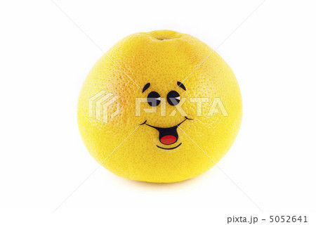 grapefruit face isolated on white 5052641