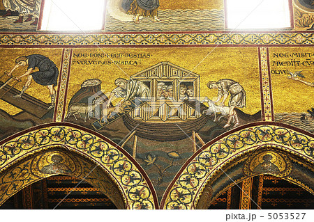 Monreale Mosaic In The Duomo Noah S Ark Stock Photo