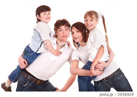 Happy family upbringing children. 5056929