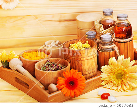 Spa still life in wood spa. 5057033