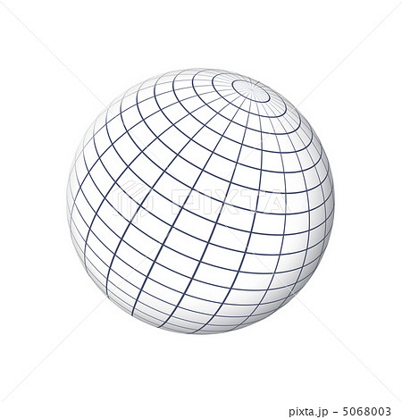 ワイヤーフレームの球体のイラスト素材