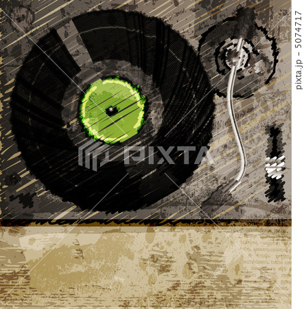 Retro music background, color sketch of turntable Retro music background, color sketch of turntable 5074717