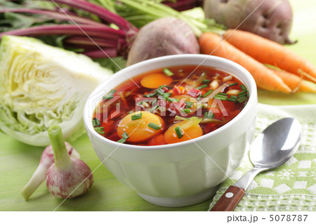 Russian beetroot soup with vegetables Russian beetroot soup with vegetables 5078787