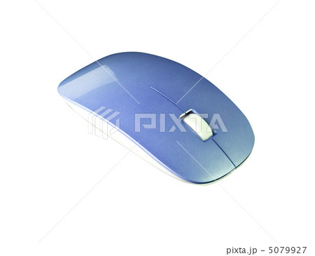 blue modern wireless computer mouse on white background blue modern wireless computer mouse on white background 5079927