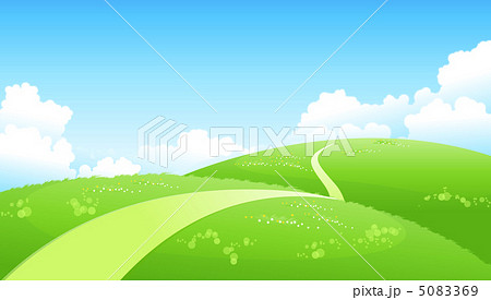 緑の景観上の曲線のパス 5083369