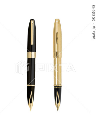 Gold Pens isolated on white 5083648