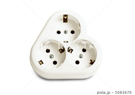 The electric socket - a tee on a white 5083670