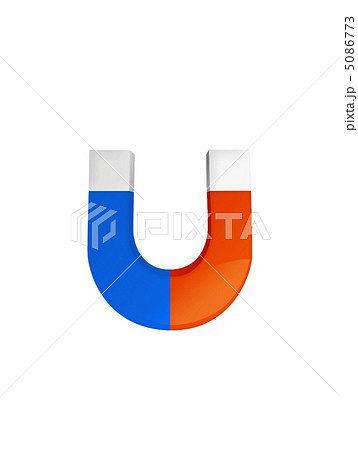 Two color magnet over white background. Computer generated image 5086773