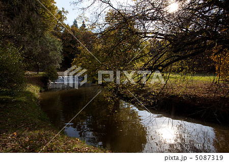 waterfall  in the autumn forest 5087319