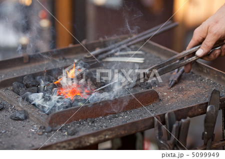 embers, fire, smoke and blacksmith tools embers, fire, smoke and blacksmith tools 5099949