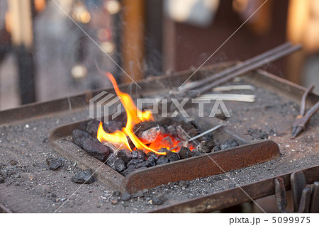 embers, fire, smoke and blacksmith tools embers, fire, smoke and blacksmith tools 5099975