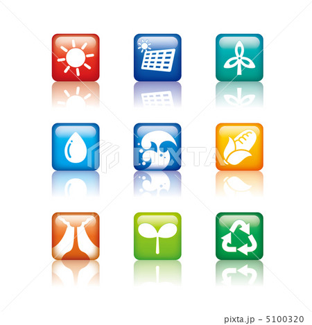 再生可能エネルギーアイコンのイラスト素材